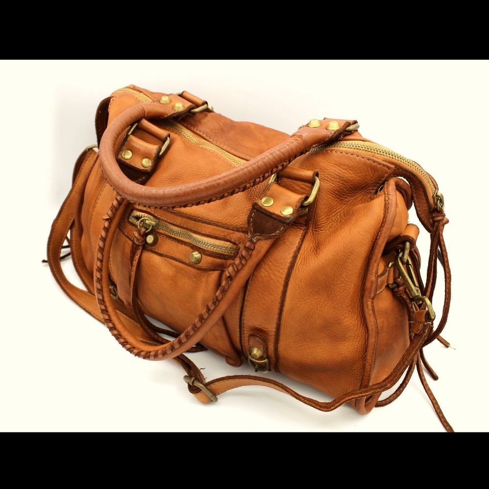 Leather Shoulder bag Washed leather Soft Leather Handbag